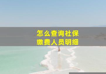 怎么查询社保缴费人员明细